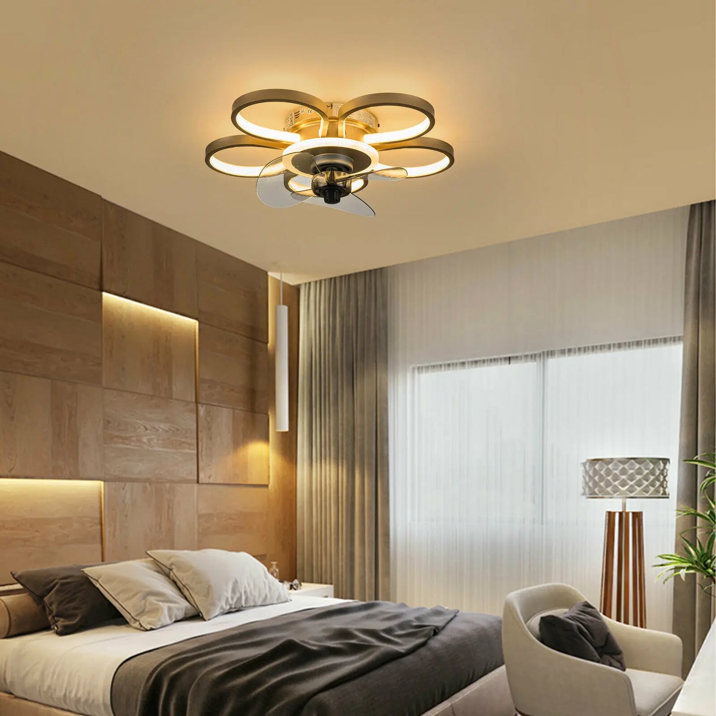 55-85w Ceiling Fan Light With Remote Control For Indoor Places Such As Living Rooms, Bedrooms 6500-4000-3000k 15-20m²