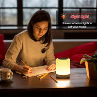 Bedside Table Lamp Wireless Bluetooth with Speaker  Light Colorful  Night Dimming Atmosphere Table Lamp  Kid Gift