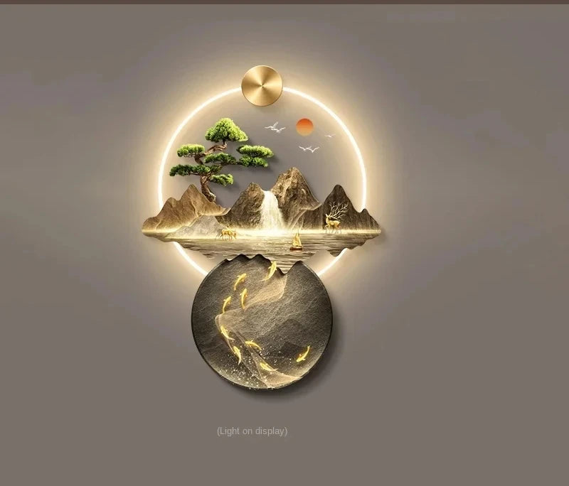 3d wall painting with lights Simple Modern Hanging Home Decoration for Corridor Aisle Upscale  Living Room  Wall Decorations