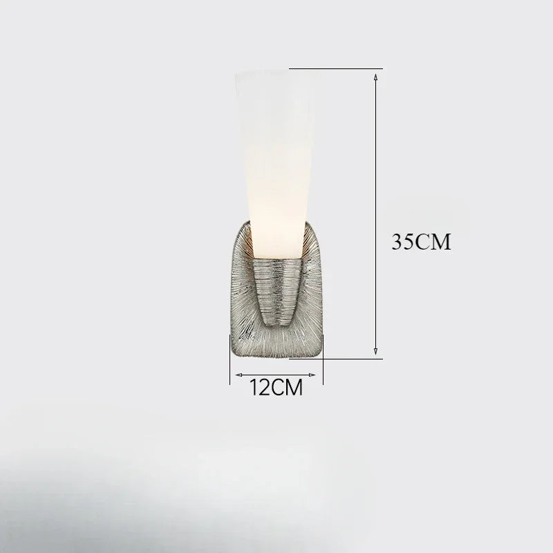 Bedroom White Glass Lampshade Wall Light Fixtures Art Gallery E14 Daily Indoor Wall Sconce Living Room Hallway Golden Wall Lamp