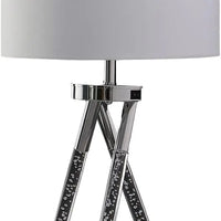 Antique Accents 26.25" in Mid Century Birgit Led Acrylic Tapered Legs Silver Metal Table Lamp