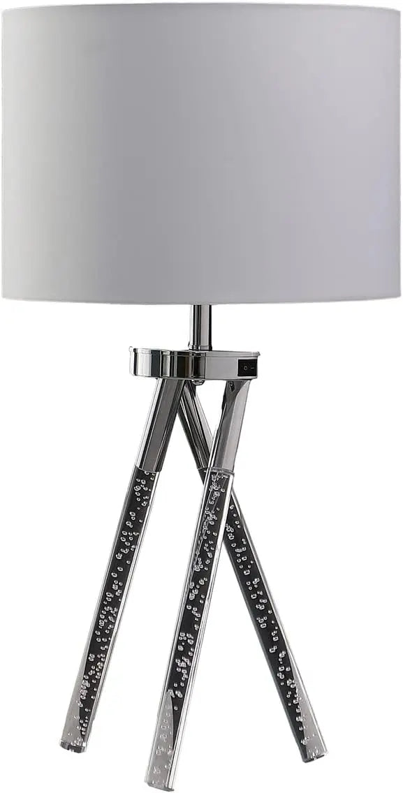 Antique Accents 26.25" in Mid Century Birgit Led Acrylic Tapered Legs Silver Metal Table Lamp