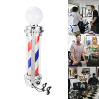 Barber Shop Pole Rotating Light Hair Salon Red/Blue/ White LED Stripes Sign Lamp