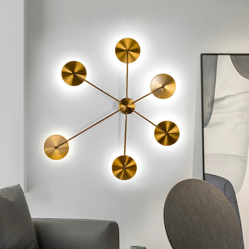 6-Head Modern Wall Sconces Sputnik LED Light Creative Ceiling Lamp Modern Art Decor, for Living Room, Entryway, Bedroom, Hallway