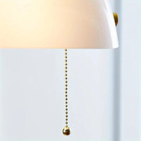 19" Gold/White Modern Glass Banker Table Lamp with Brass Base and Banker Style Glass Shade