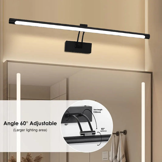 Black Rotatable LED Wall Lamps Dressing Table Make-up Mirror Front Lights Bathroom Corridor Picture Light AC85-265V Wall Sconce