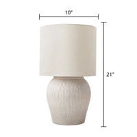 21 Inch Raw Sand Table Lamp with Shade Brighten Home Living Room Kitchen Nightstand Entryway Neutral Decor Lighting Touch
