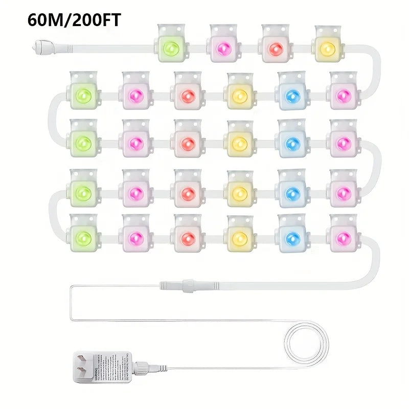 Smart Bluetooth Permanent Outdoor Music Sync Light IP67 Waterproof Voice Control Music Sync DIY Holiday Party