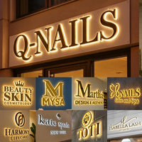 Custom Business Sign Large Illuminated Logo Metal 3D LED Letter Durable LED Backlit Signage Name Outdoor Shop Door Head