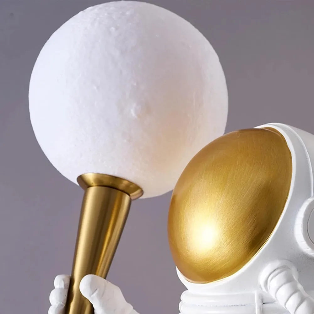 Creative Night Light USA Modern Astronaut Table Moon Night Resin Bedside Lamp Desk Decor for Kids, Children