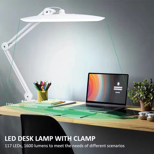 2,200 Lumens Led Task Lamp Super Bright Desk 117 Pcs Smd 4 Level Brightness Dimmable Light For Home Office Beauty Shop