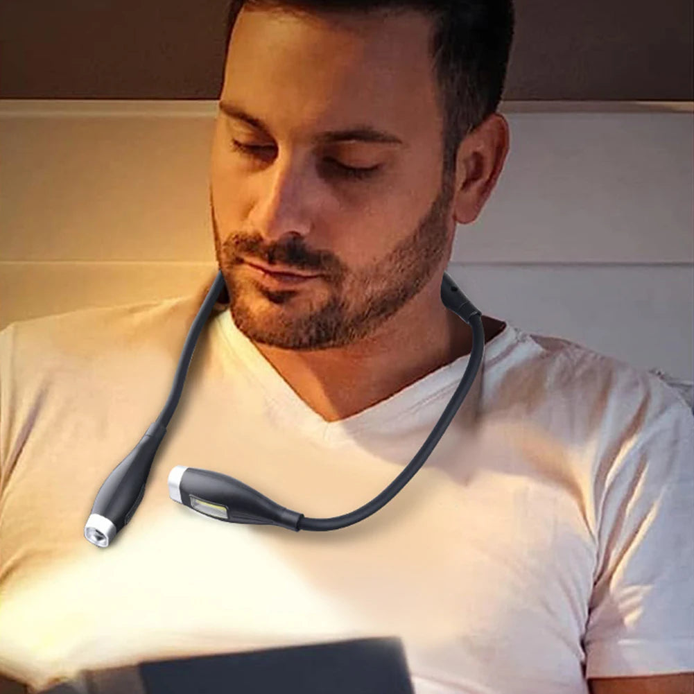 Book Light Adjustable Brightness Reading Lamp Hands Free LED Night Light Rechargeable for Night Running Walking Knitting Camping