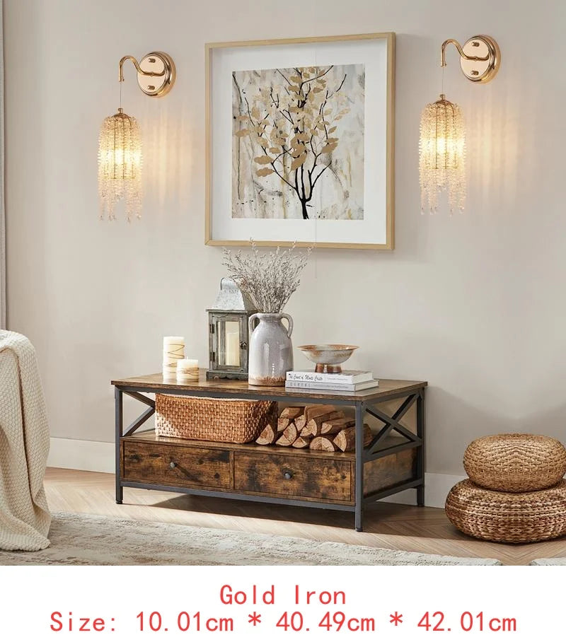 19" Elegant Crystal Table Lamp - Vintage Waterfall Design with Teardrop Grape Crystal Beads and Marble Base for Living Room,