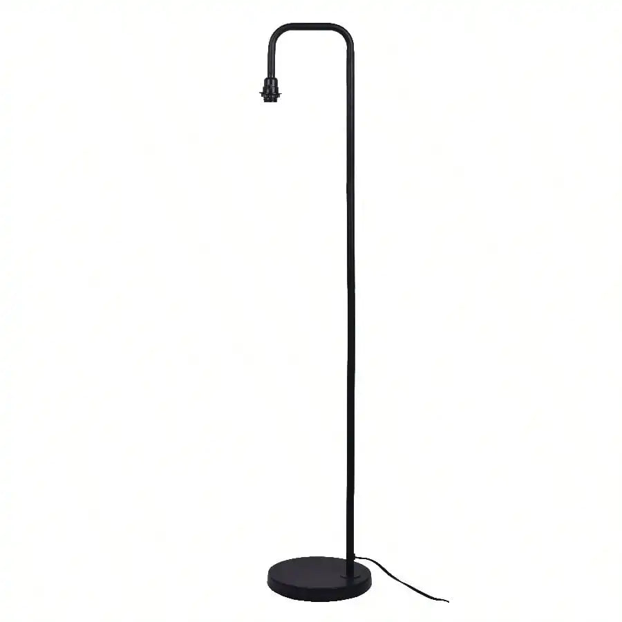 Black Metal Floor Lamp with Rope Shade Transitional Styling for Office and Dorms New