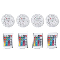 4pcs/Set LED RGB Lights Waterproof Remote Control Underwater Lamp Wedding Party Vase Decor