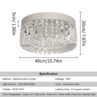 Crystal Ceiling Lamp Living Room Gold Luxury Modern Chandeliers Decoration Led Ceiling Lights Lighting Fixture Diameter 40 50cm