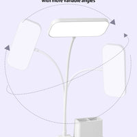 （Gift: Fan and pen holder）--3 Modes Touch Dimming USB Dimming Clip Table Lamp Student Dormitory Learning Study Table Light