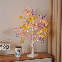 1pc 24LED white birch butterfly tree lamp, Christmas shaped lamp, decorative lamp, desktop decorative lamp