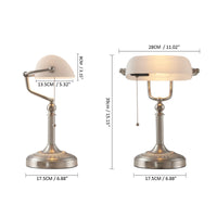 Classical desk lamp Green/White Color Glass Bankers Desk Lamp with Zipper Switch Living room Bedroom Bedside Sofa Table lamp