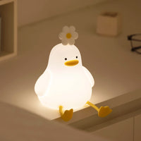 Cute Axolotl Night Light for Kids Bedroom Rabbit Animal Silicone Nursery Sleeping Lamp Touch Control Nightlights For Baby Gifts