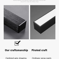 Black chandelier square bedroom lamps living room lamp led ceiling lamp Nordic minimalist creative led ceiling lamp strip lights