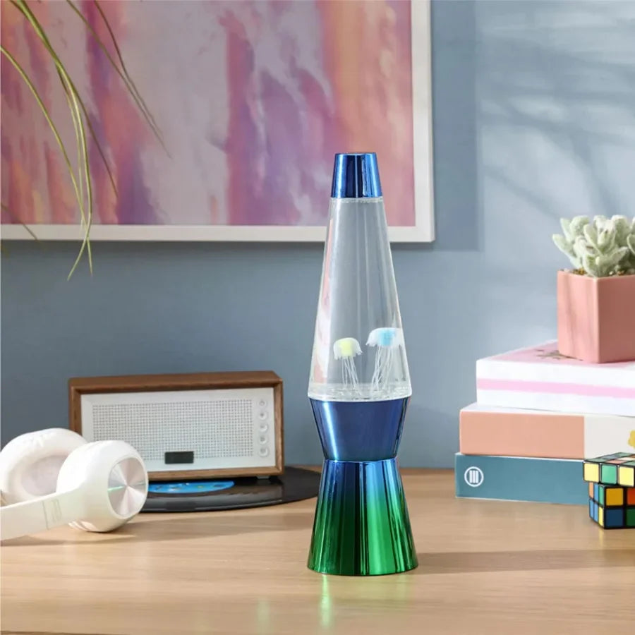 13-inch Blue-Green Gradient Jellyfish Motion Light, Pre-charged, Convenient USB Power Supply, Incandescent Bulb