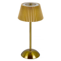 Cordless Table Lamp Small Night Light Touch Control Wireless Bedside Lamp with Pleated Lampshade for Restaurant Bar Coffee Shop