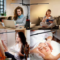 10W LED Desk Lamp with Clamp Dimmable Clip On Reading Light 10 Brightness Level 3 Lighting Modes Flexible Study Table Lamp USB