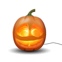 12 Inch XL Animated Talking Orange Pumpkin with Motion Sensor and Builtin Video Projector Speaker for Halloween Decorations Inc