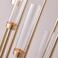 2/4/5/10pcs 8 Heads Metal Candelabra Candle Holders Road Lead Table Centerpiece Gold Candelabrum Stand Pillar Candlestick weddin