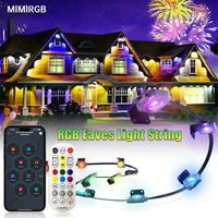 Permanent Outdoor Eaves Lights 60M 120 LED Smart RGBIC Eaves LED Lights Festival Flashing Lighting Fairy String Holiday Lighting