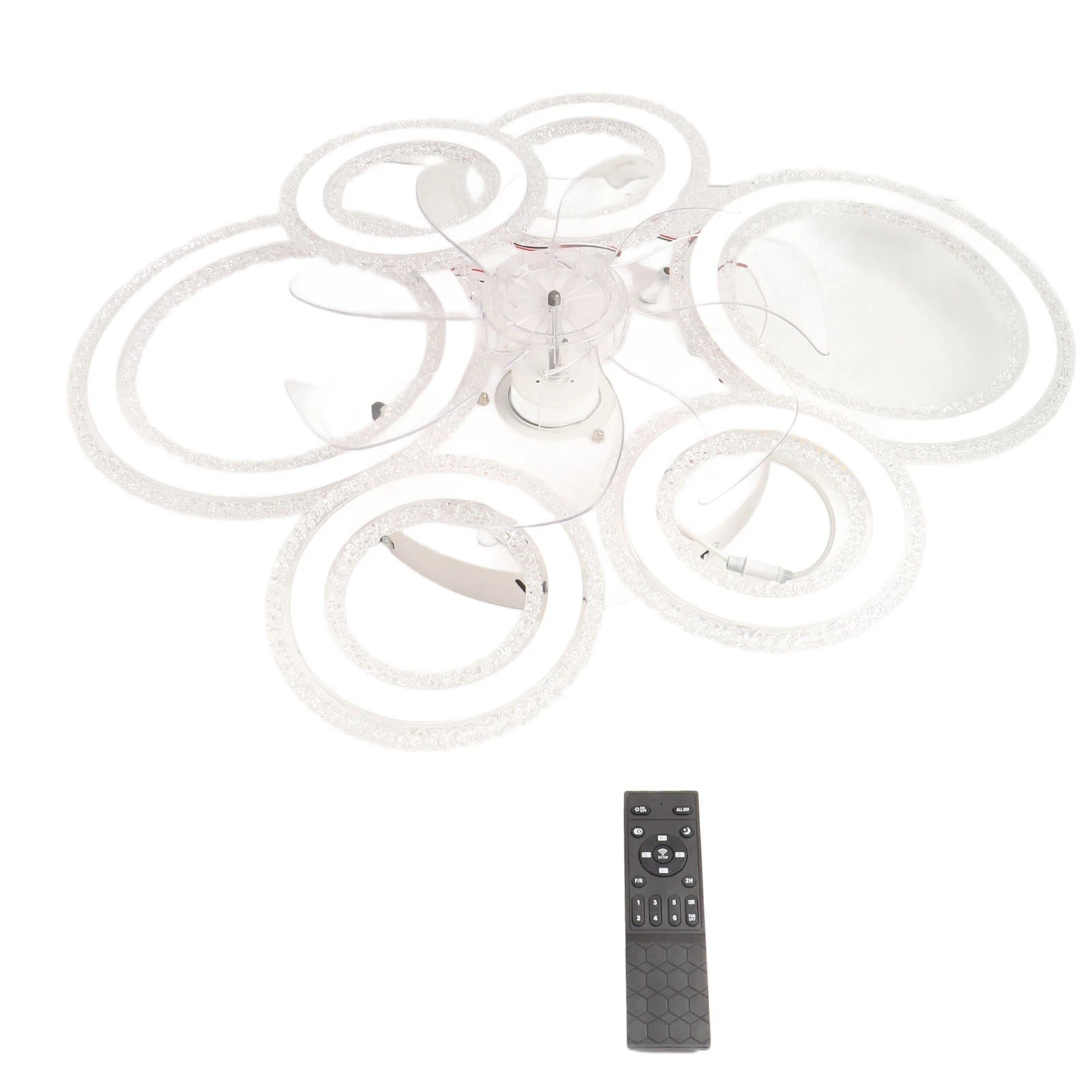 Ceiling Fan Light LED Nordic Modern 6 Rings Ceiling Fan Light Easy To Install Simple Nordic for Dining Room Ceiling Fan Light