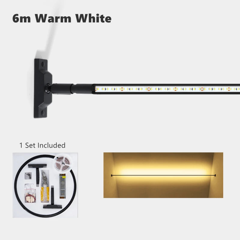 4m/6m/8m Skyline Linear Light COB LED Wall Lamp Living Room Art Exhibition Background Decor Bedroom Minimalist LED Strips Sconce