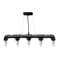 5-Light Water Pipe Pendant Light 65cm 1.2m Wire 10-15㎡ Lighting Area Ceiling Lamp for Living Room Bar Hotel Industrial Style