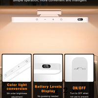 LED Touch Table Lamp Magnetic Desk Lamp Bulit-in 2500mAh Battery for Reading Cabinet Mirror Bedside Rechargeable Night Lights