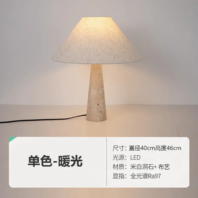 Japanese Wabi-sabi Modern Marble Table Lamp LED E27 Designer Medieval Desk Lights Home Decor Living Room Study Bedroom Bedside