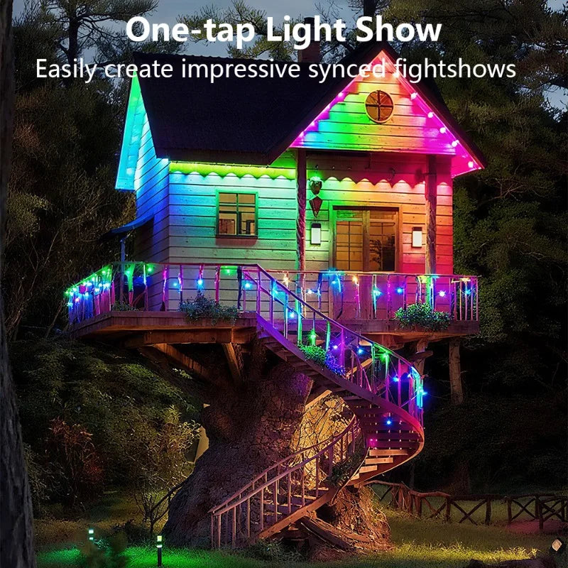 Smart Bluetooth Permanent Outdoor Music Sync Light IP67 Waterproof Voice Control Music Sync DIY Holiday Party