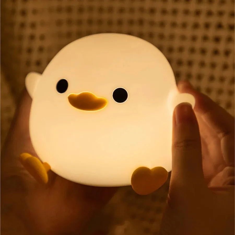 GGbingo Rechargeable Night Light LED Cartoon Animal Silicone Lamp for Kids Touch Sensor Timer USB Children's Room Dec