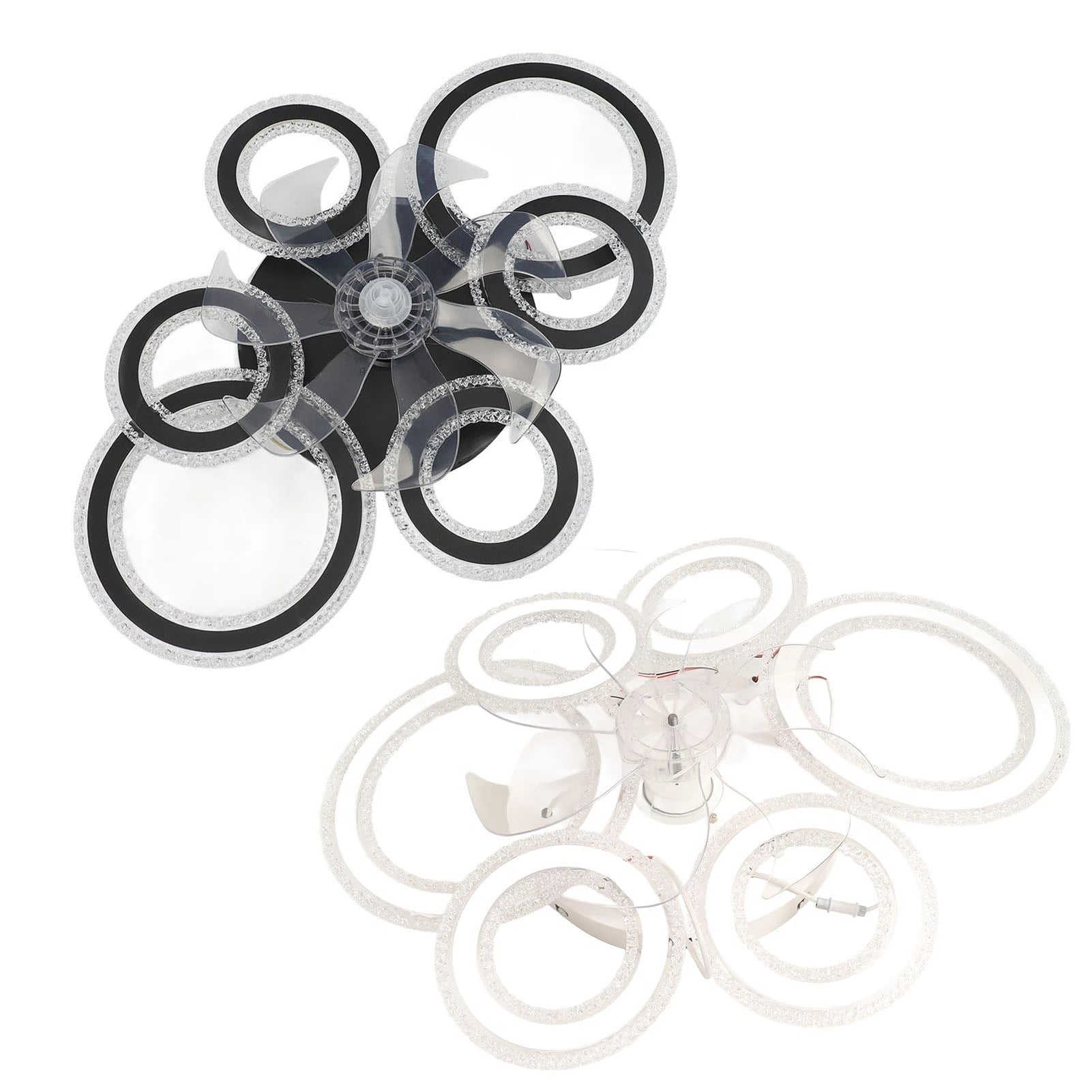 Ceiling Fan Light LED Nordic Modern 6 Rings Ceiling Fan Light Easy To Install Simple Nordic for Dining Room Ceiling Fan Light