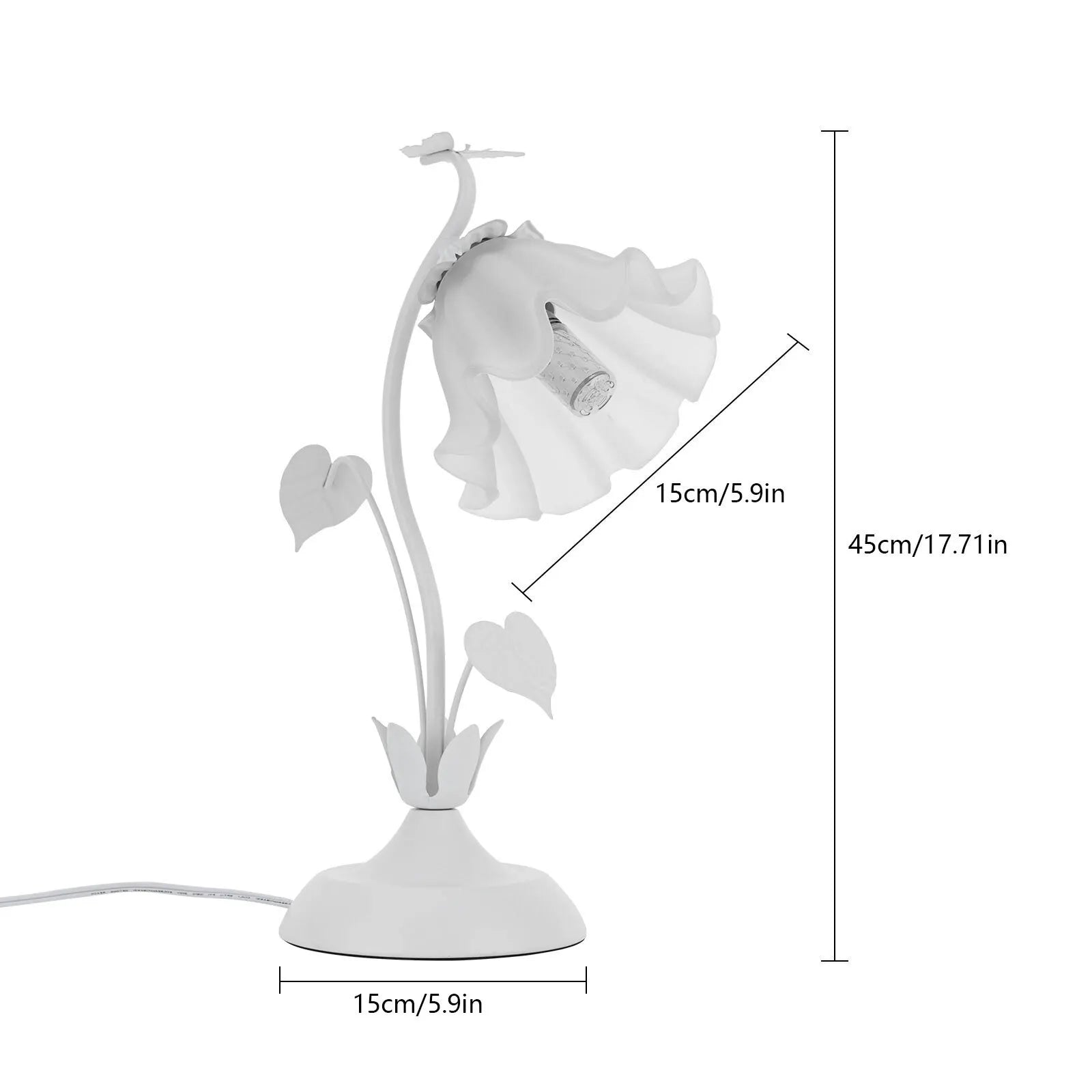 40W 110V Acrylic Tabletop Bedroom Desk Light E26 Indoor Decor White Desktop Lamp
