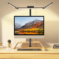 24W Ultra Bright LED Desk Lamp with Clamp 3 Head Automatic Dimming Atmosphere Lighting LED Table Lamps for Office Computer Dest