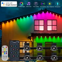 60M RGBIC Eaves LED Lights Permanent Outdoor Lights String App & Remote Light Strip Scene Modes Full House Party Wedding Light