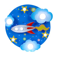 Cartoon Airplane and Globe LED Flush Mount Light - Modern Ceiling Fixture for Kids Room