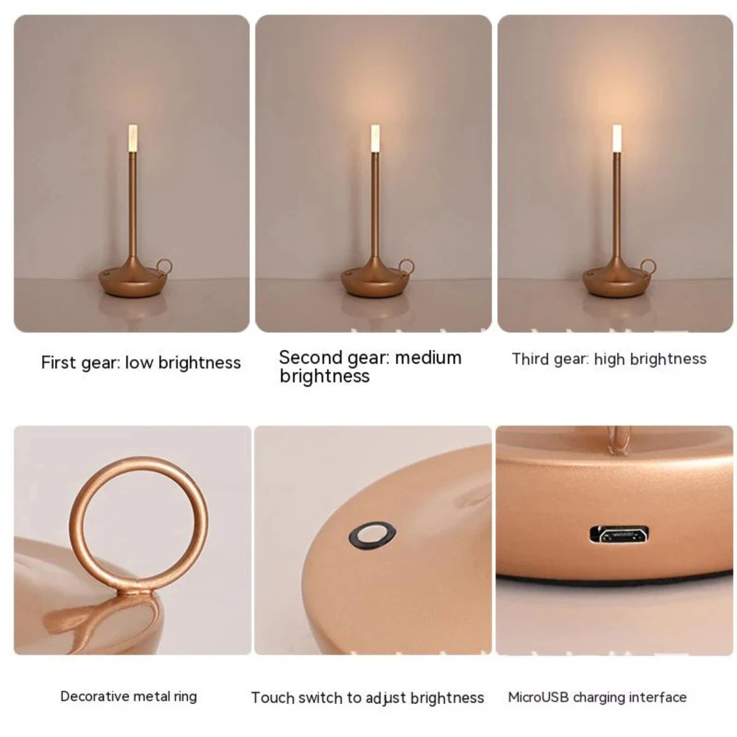 LED candlelight camper table lamp rechargeable camper waterproof warm light candle lamp dinner atmosphere table lamp