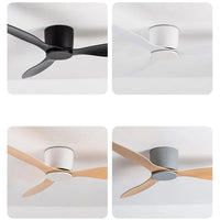 42 52 Inch Ceiling Fans No Light DC Motor Remote Control Cooling Fans Lamp Low Floor Ceiling Fan White wood Black Color FANS