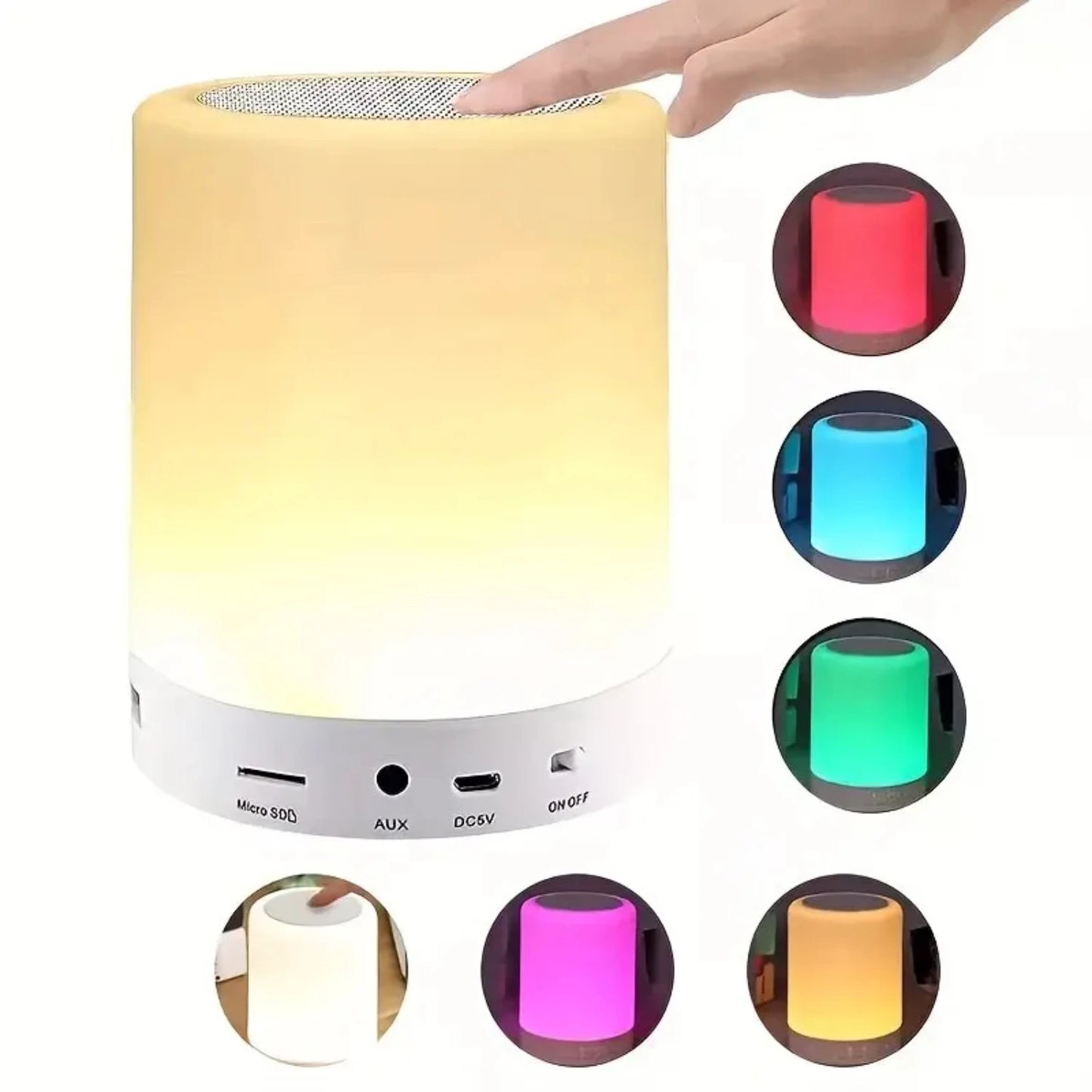 Bedside Table Lamp Wireless Bluetooth with Speaker  Light Colorful  Night Dimming Atmosphere Table Lamp  Kid Gift