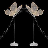 BYMAOCAR 2PCS Wedding Butterfly Floor Lamp LED Butterfly Ceiling Lamp for Wedding Party 57.5-70.1in Adjustable Height