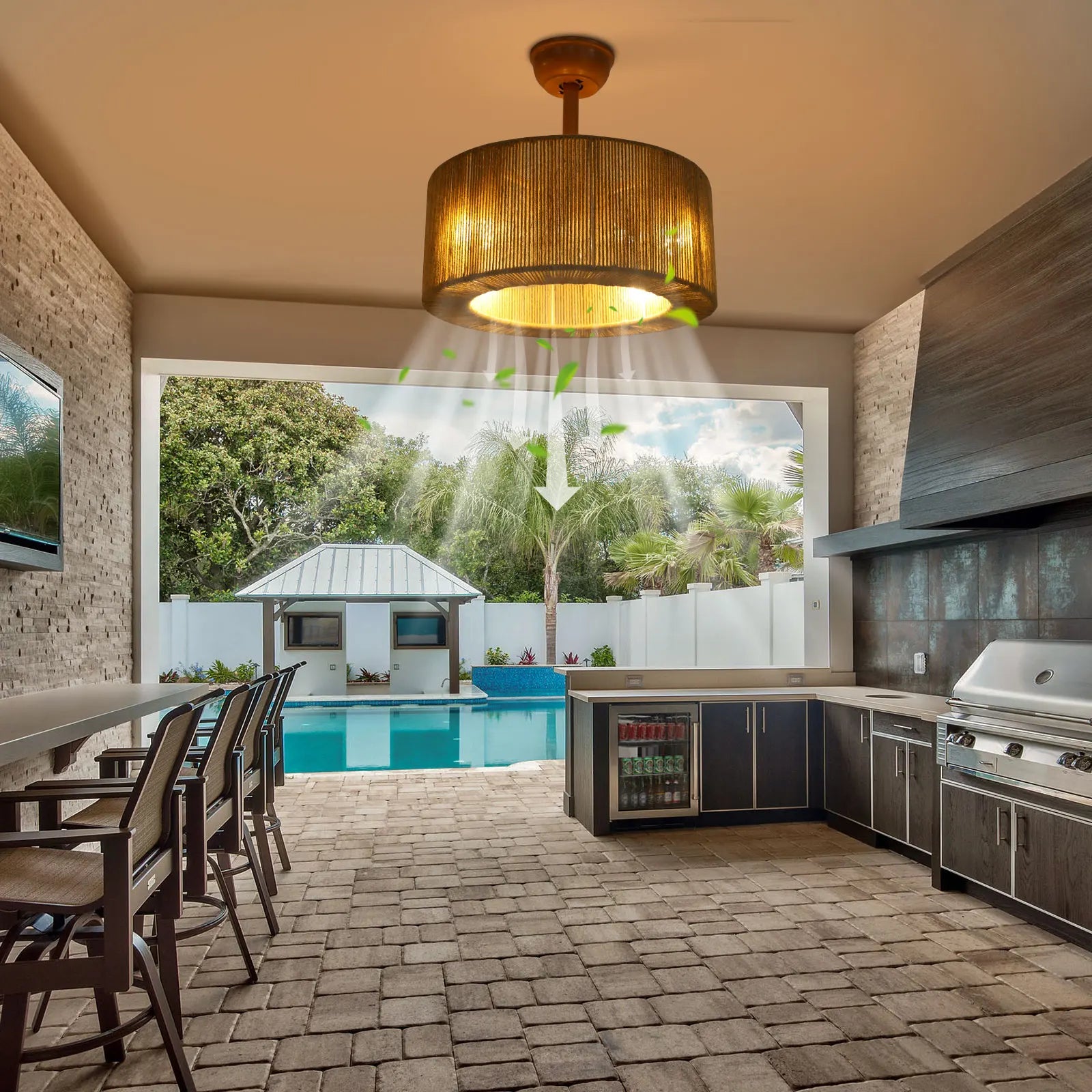 Ceiling Fan Light, Ceiling Fan Light with Remote Control, Ceiling Fan Lamp for Bedroom