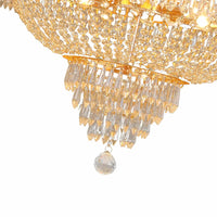Crystal Chandelier French Empire Style - Large Gold Pendant Lamp for Foyer Ceiling Light NEW