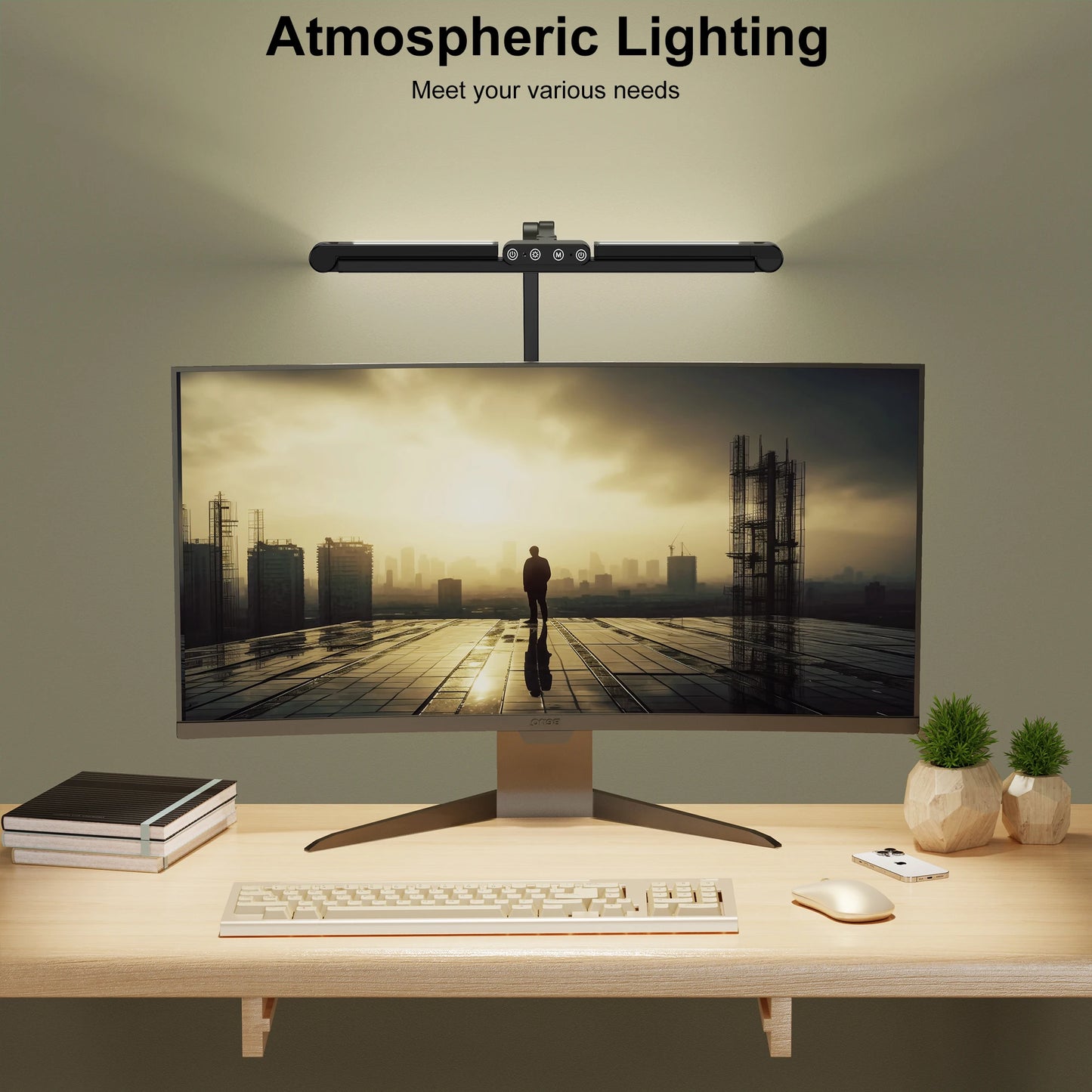 24 W Super Bright Dimmable LED Desk Lamp, 1500LUMEN LED Table Lamp for Home And Office with Ambient Light, Daylight Lamp, Clamp